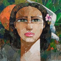 Iqbal Durrani, 18 x 18 Inch, Oil on Canvas, Figurative Painting, AC-IQD-303 Iqbal Durrani, 18 x 18 Inch, Oil on Canvas, Figurative Painting, AC-IQD-303